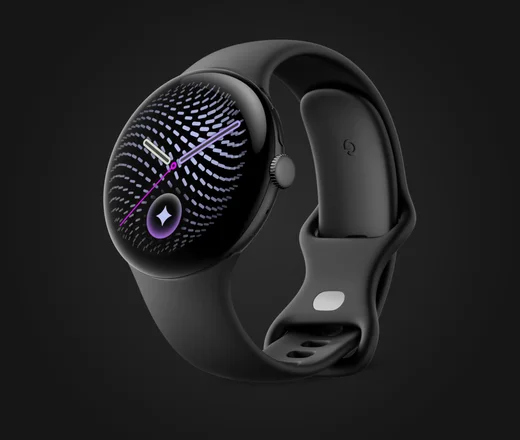 Google Pixel Watch 5 in Matte Black mit Sportarmband in Obsidian