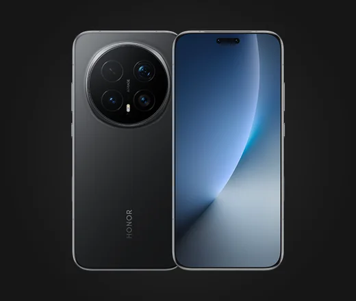 Honor Magic8 Pro in Schwarz, Rück- und Vorderseite