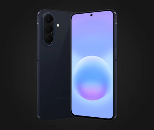 Samsung Galaxy A57 5G in Awesome Navy, Rück- und Vorderseite